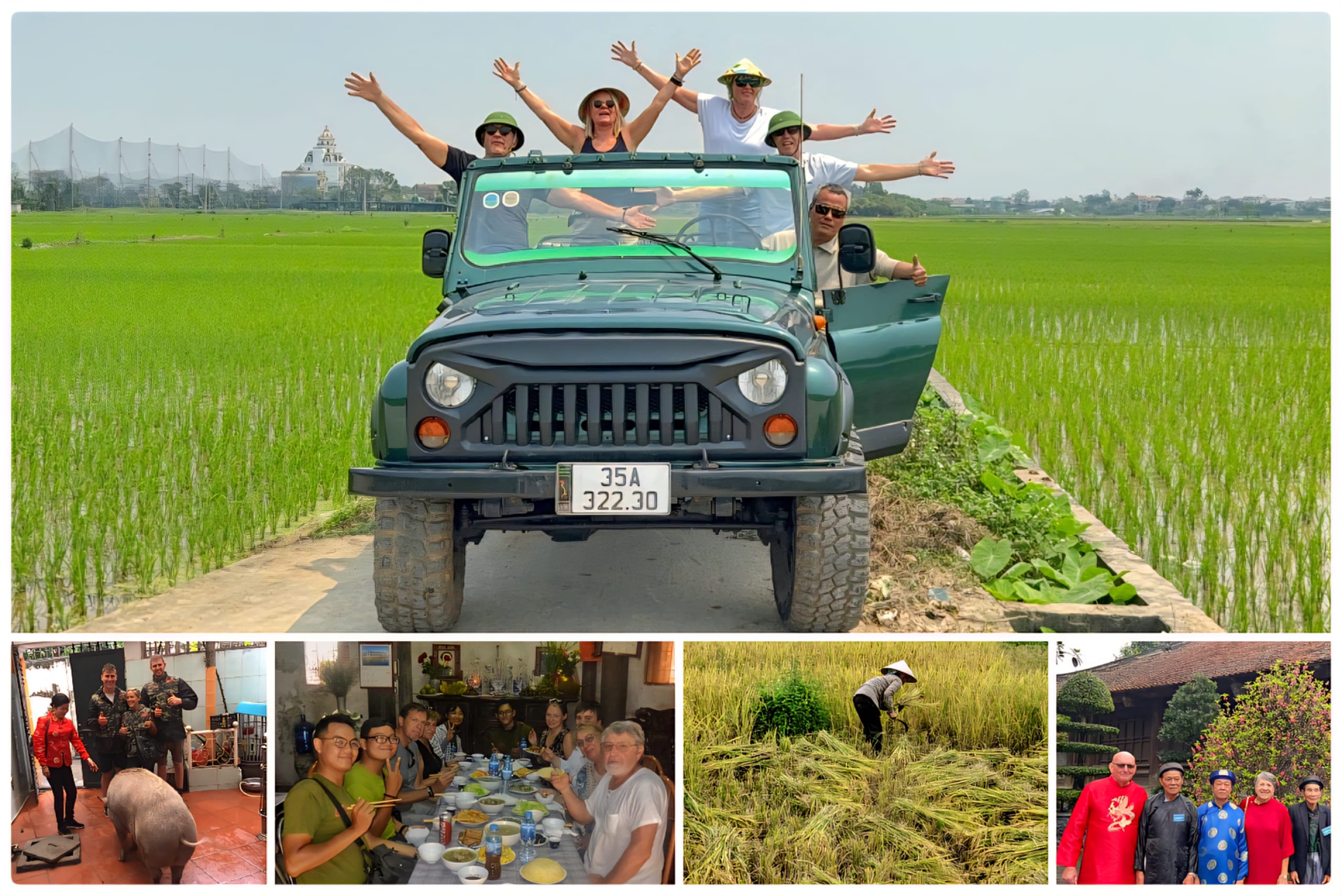 Hanoi Red River Countryside Jeep Tour To Co Loa Village: Home Food + Rice Field + Local Life – HJA10