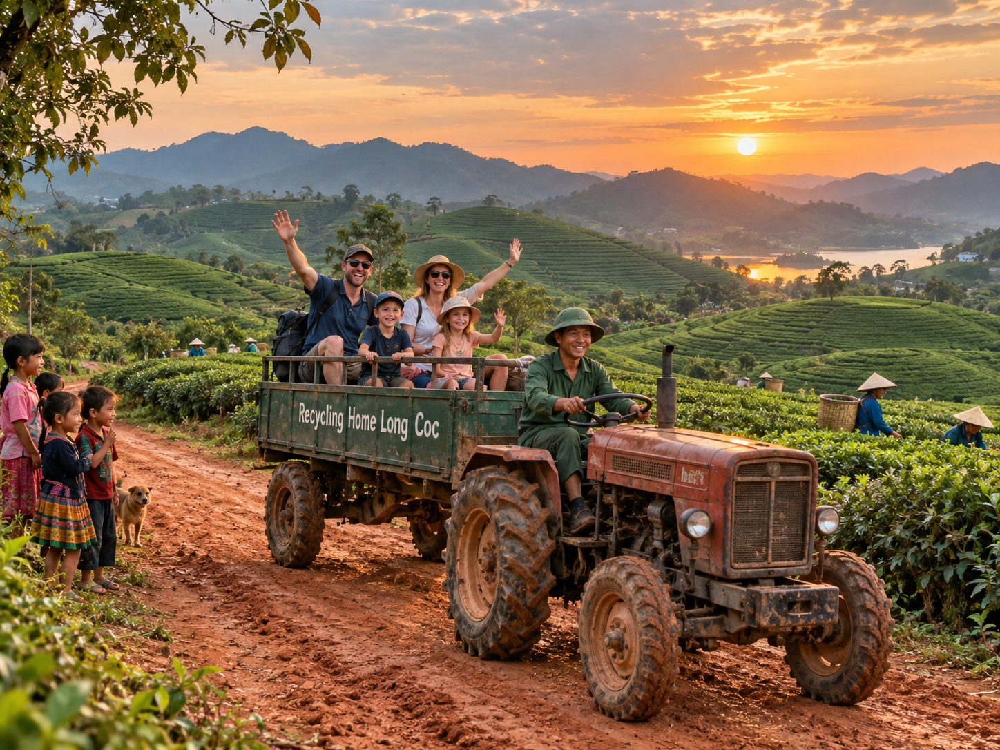 Full Day Tour from Hanoi to Long Coc Tea Mountains – Green Paradise Adventure – LCT1
